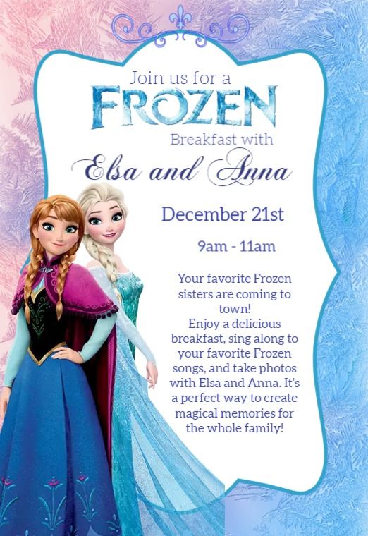 Breakfast with Elsa and Anna