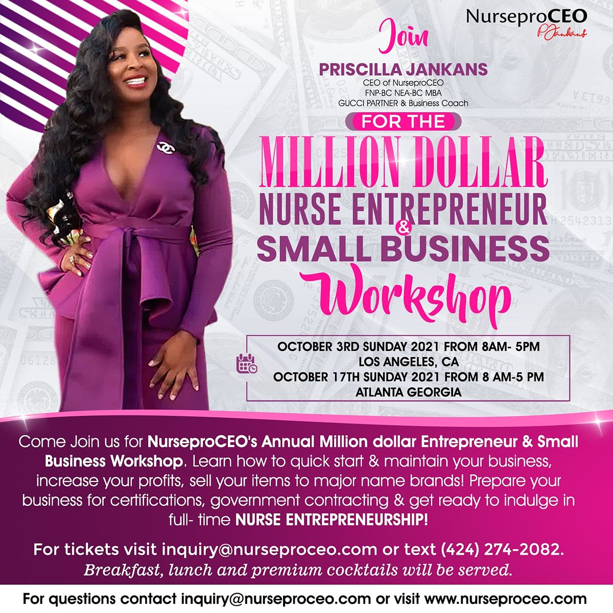 Million Dollar Nurse Entrepreneur & Small Business Workshop  ATLANTA 2021