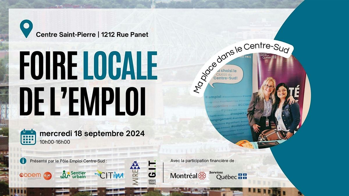 Foire locale de l'emploi - Ma place dans le Centre-Sud