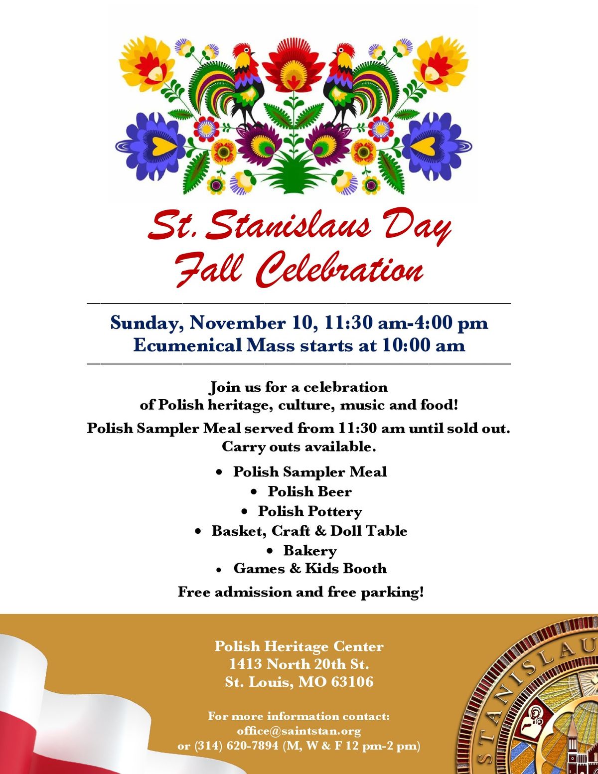 ST. STANISLAUS DAY FALL CELEBRATION