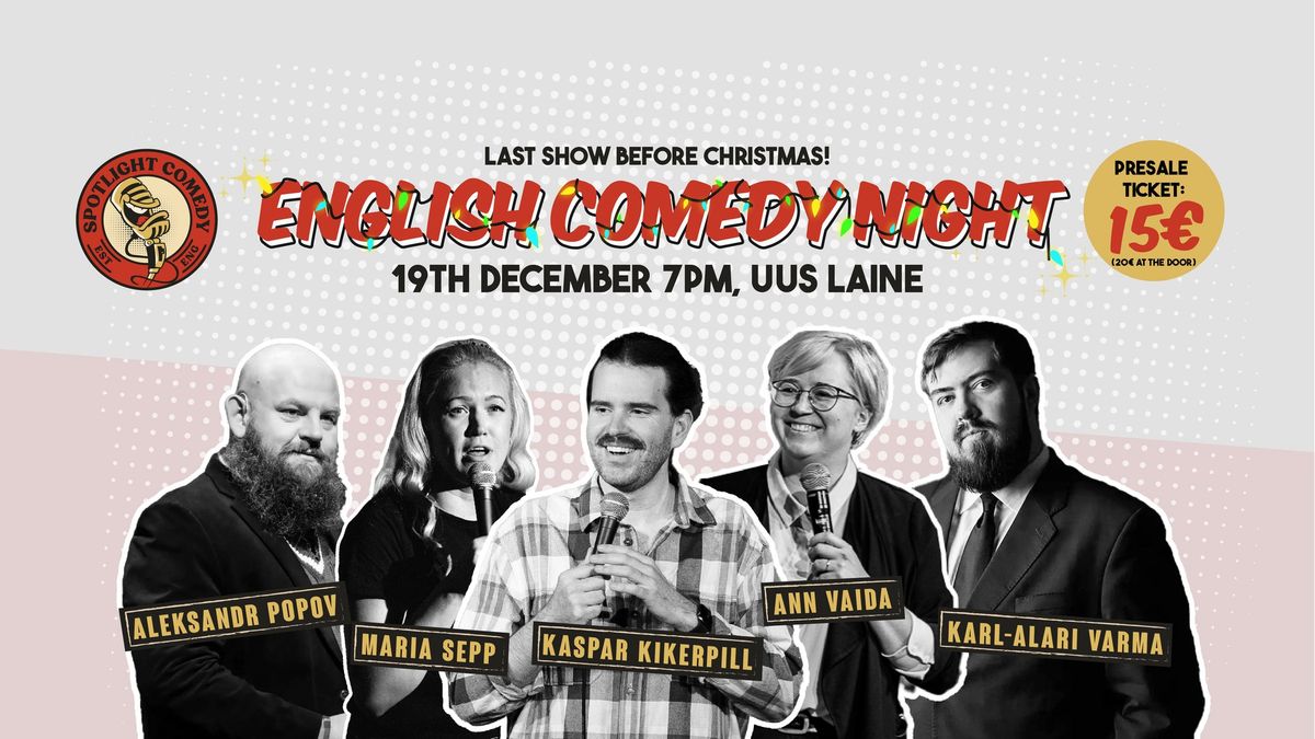 English Comedy Night \u2013 Tallinn 19th Dec