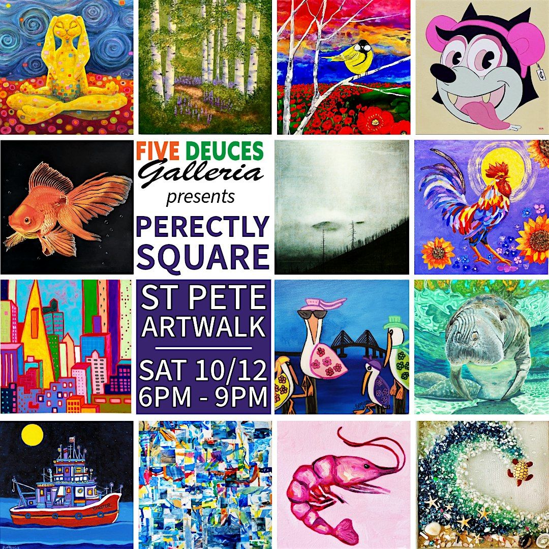 St Pete Artwalk: PERFECTLY SQUARE Art Exhibit & People's Choice Voting