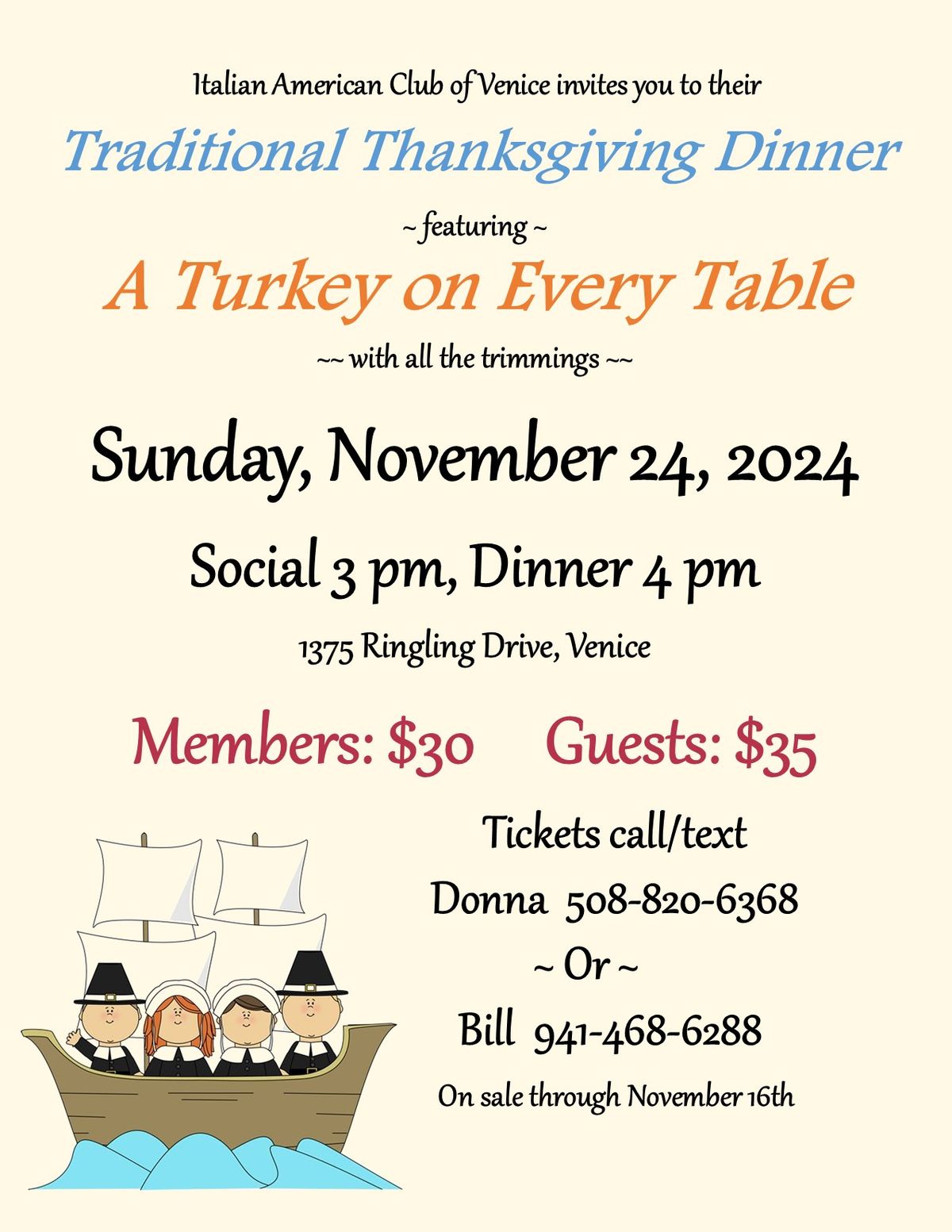 Traditional Thanksgiving Dinner - A Turkey On Every Table