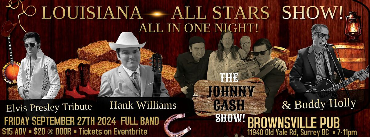 JOHNNY CASH, ELVIS, BUDDY HOLLY & HANK WILLIAMS TRIBUTES LIVE @ BROWNSVILLE