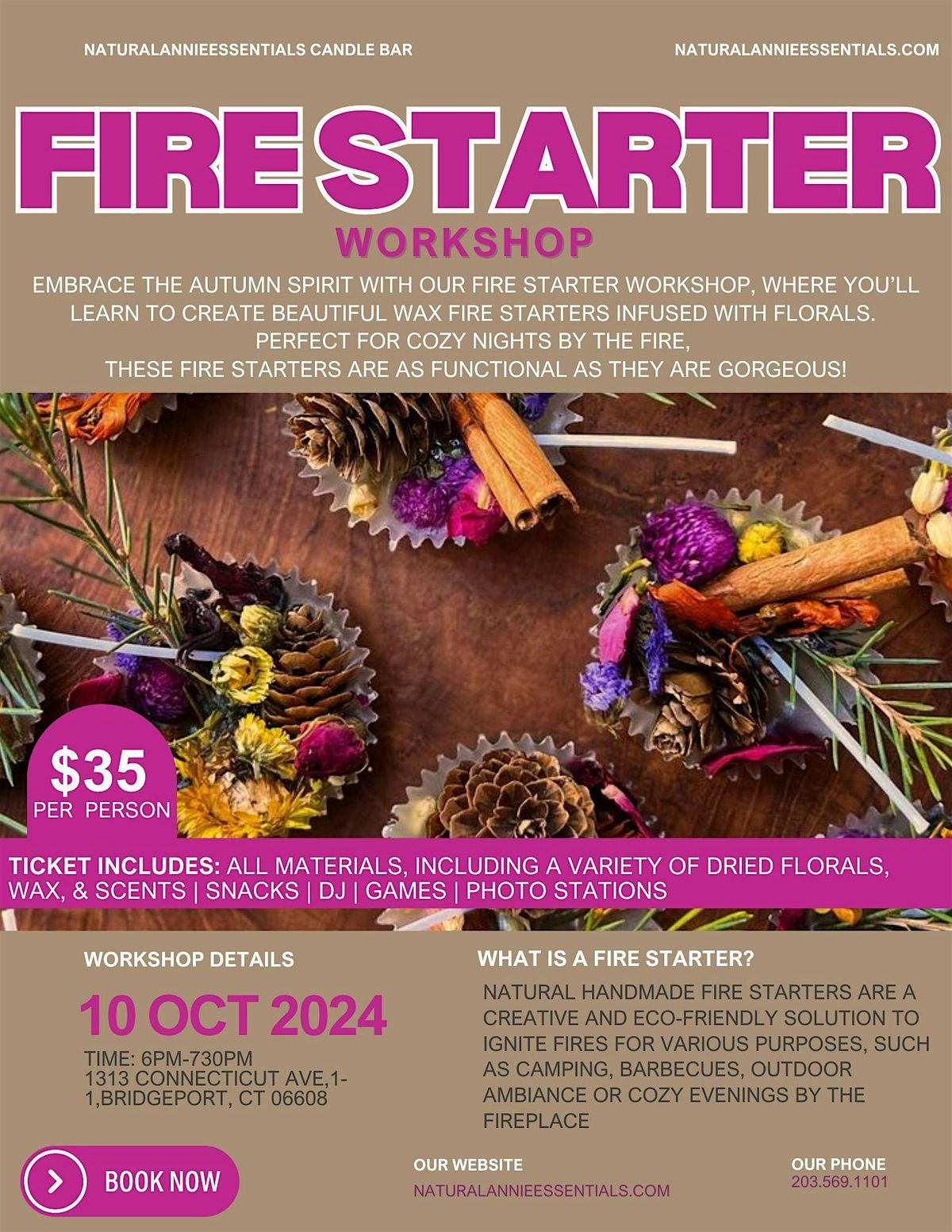 Fire Starter Workshop | Fall \/Autumn Crafty Event