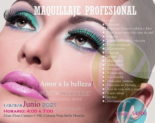 Curso de Maquillaje Profesional, Soy Punto Wuapirry, Morelia, 1 June to 4  June
