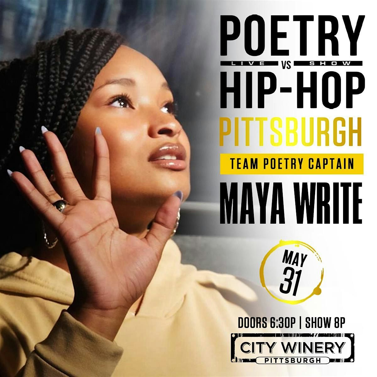 Pittsburgh City Winery x Poetry vs. Hip-Hop Friday May 31st 8P