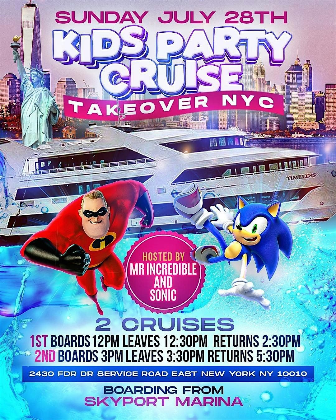 KIDS PARTY CRUISE 2024 | SONIC & MR. INCREDIBLE | NYC