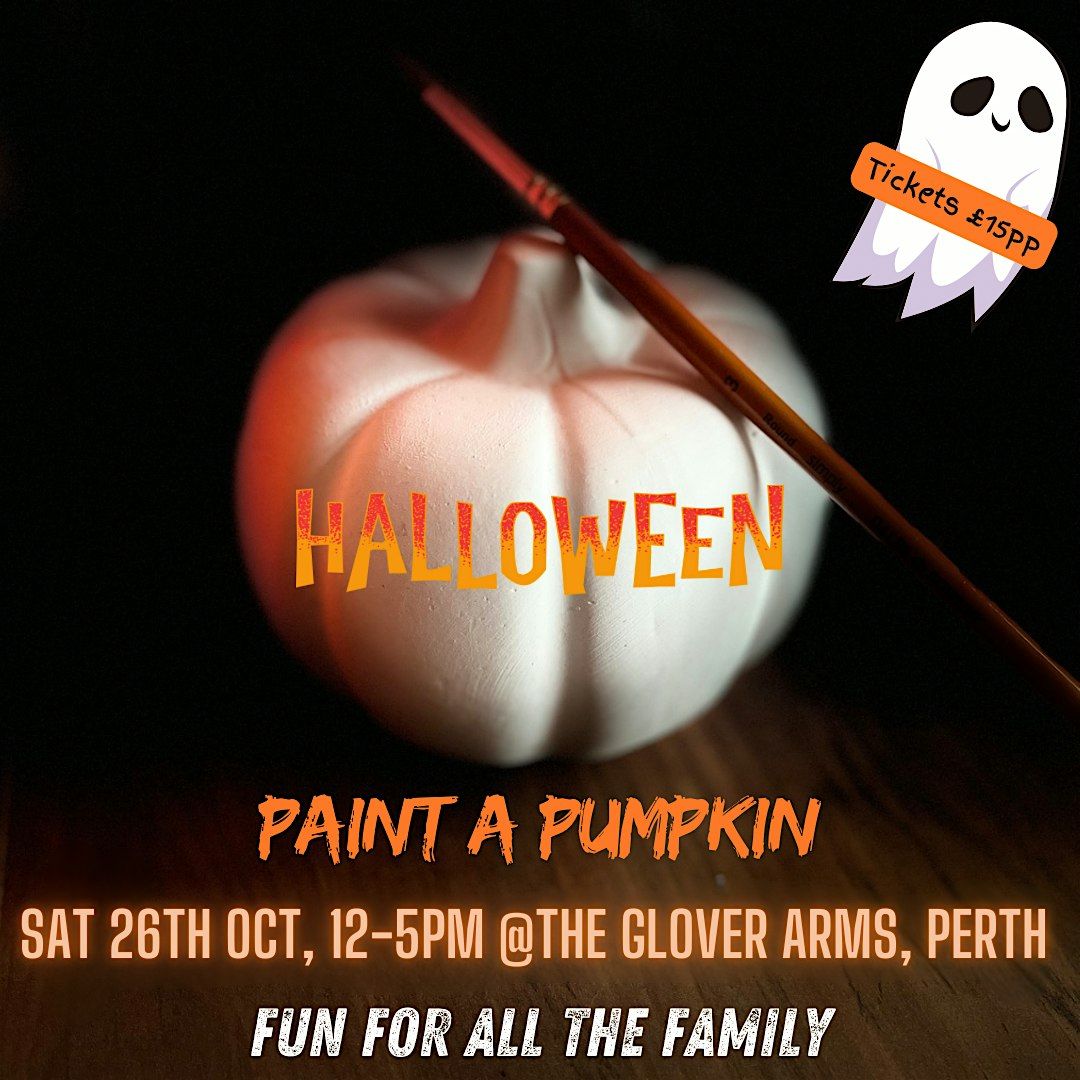 Family paint a pumpkin, Perth