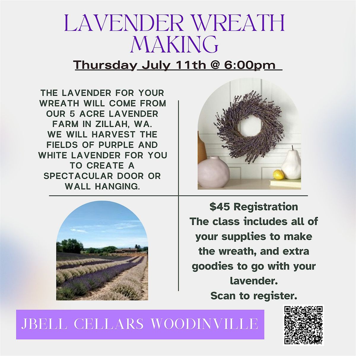 Lavender Wreath Making - 2nd Addition! Woodinville Tasting Room