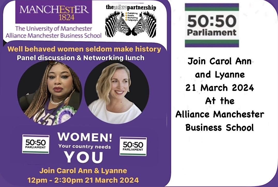 50:50 Parliament Well behaved Women seldom make history Discussion & Lunch