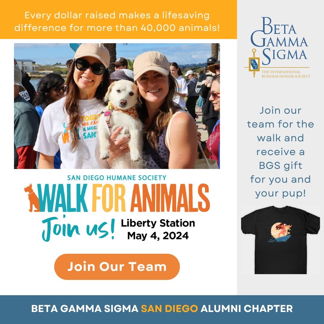 BGS San Diego Alumni Chapter Walks for Animals