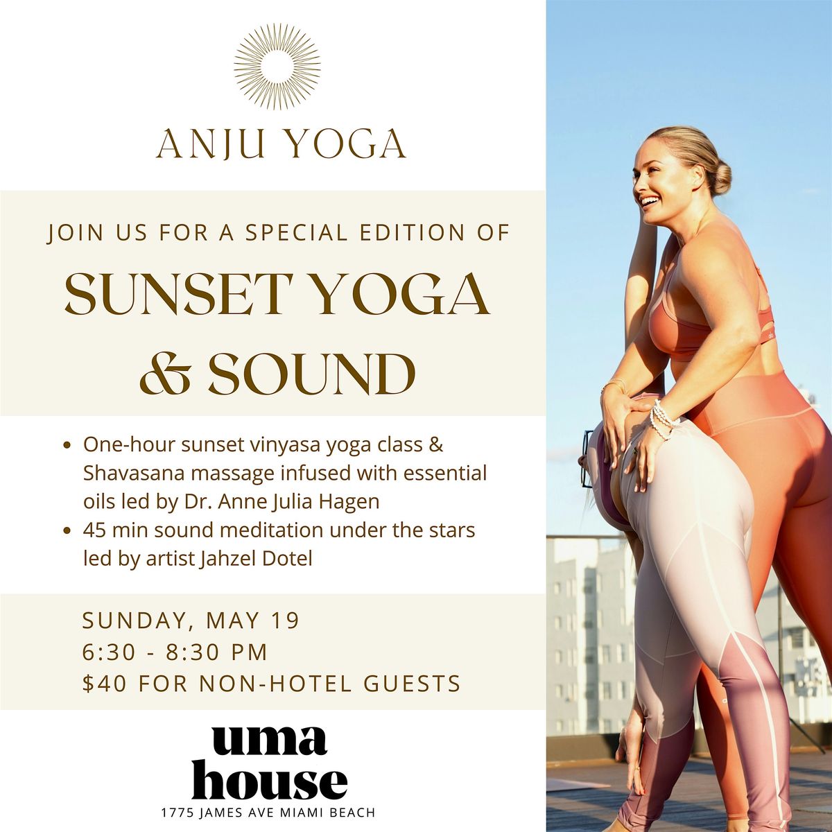 Sunset Yoga & Sound by ANJU YOGA x UMA HOUSE