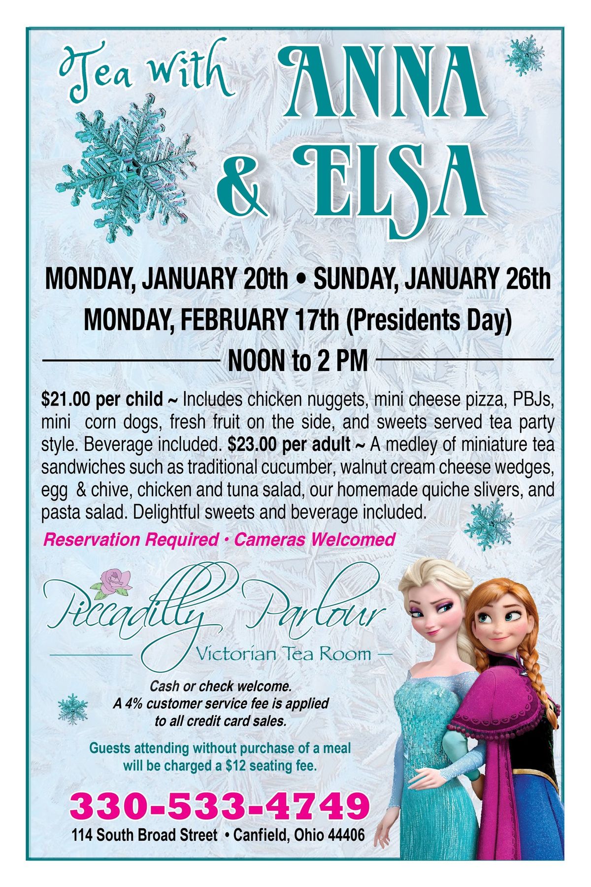 Anna and Elsa Teatime Luncheon