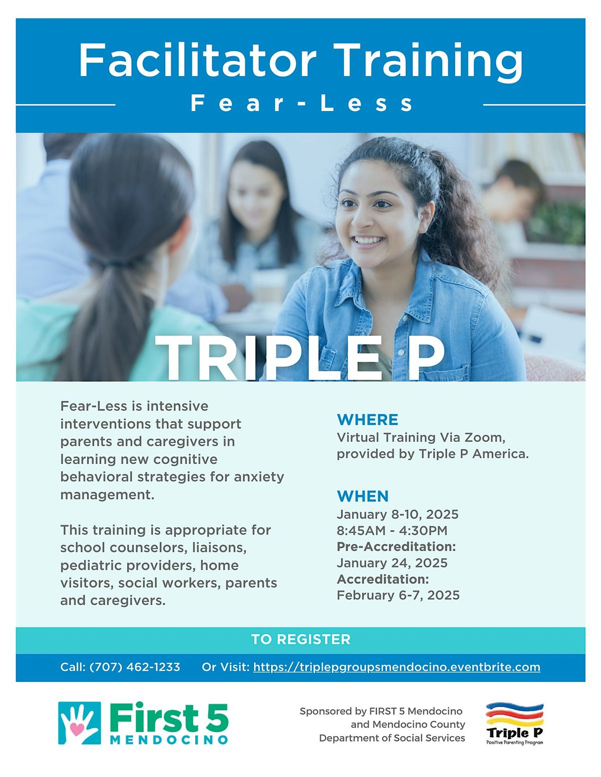 Triple P Fear-less Facilitator Training [Jan. 8-10, 24, Feb. 6-7 2025]