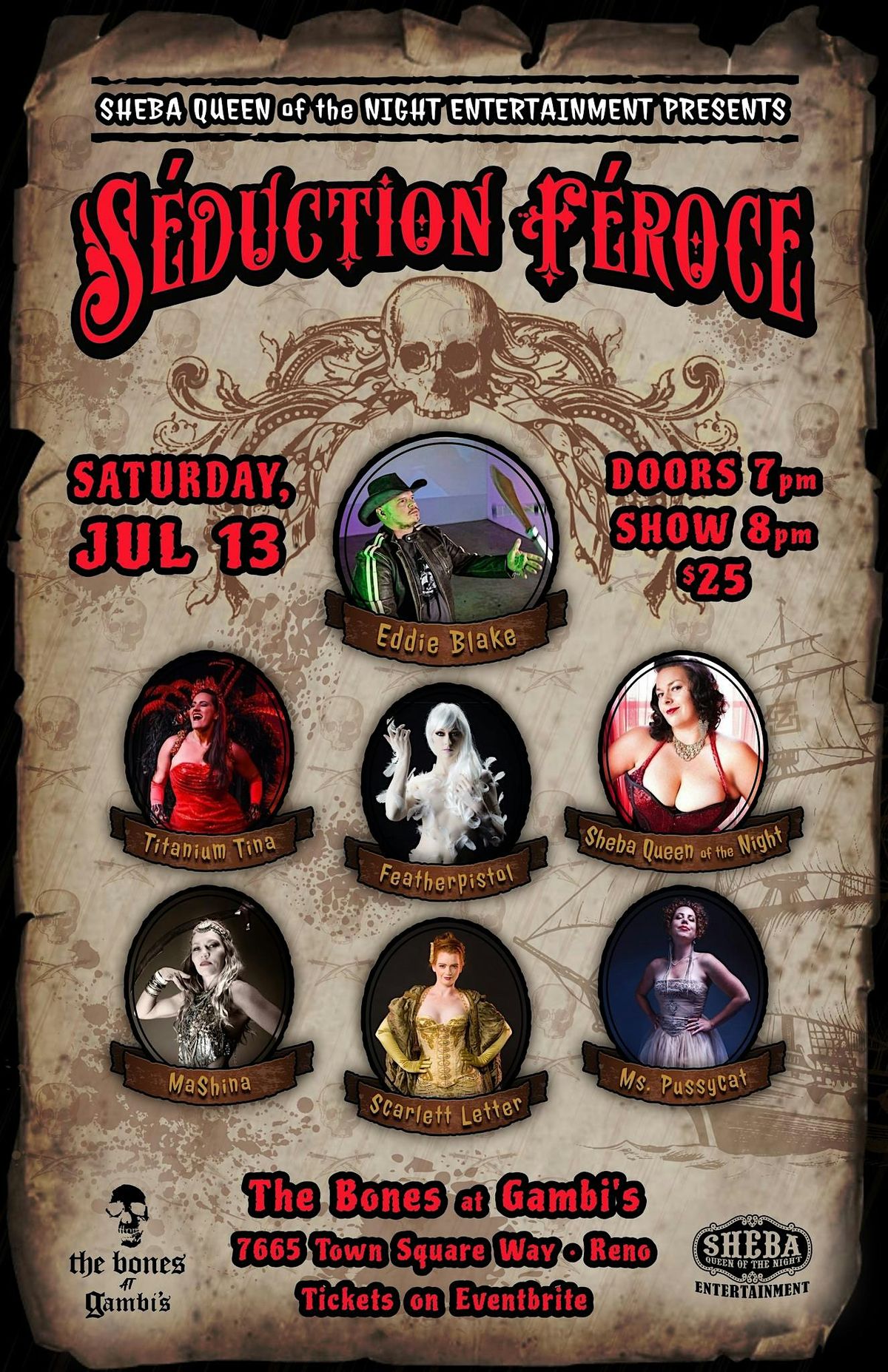S\u00e9duction F\u00e9roce: Pirate Party  with Burlesque and Live Music!