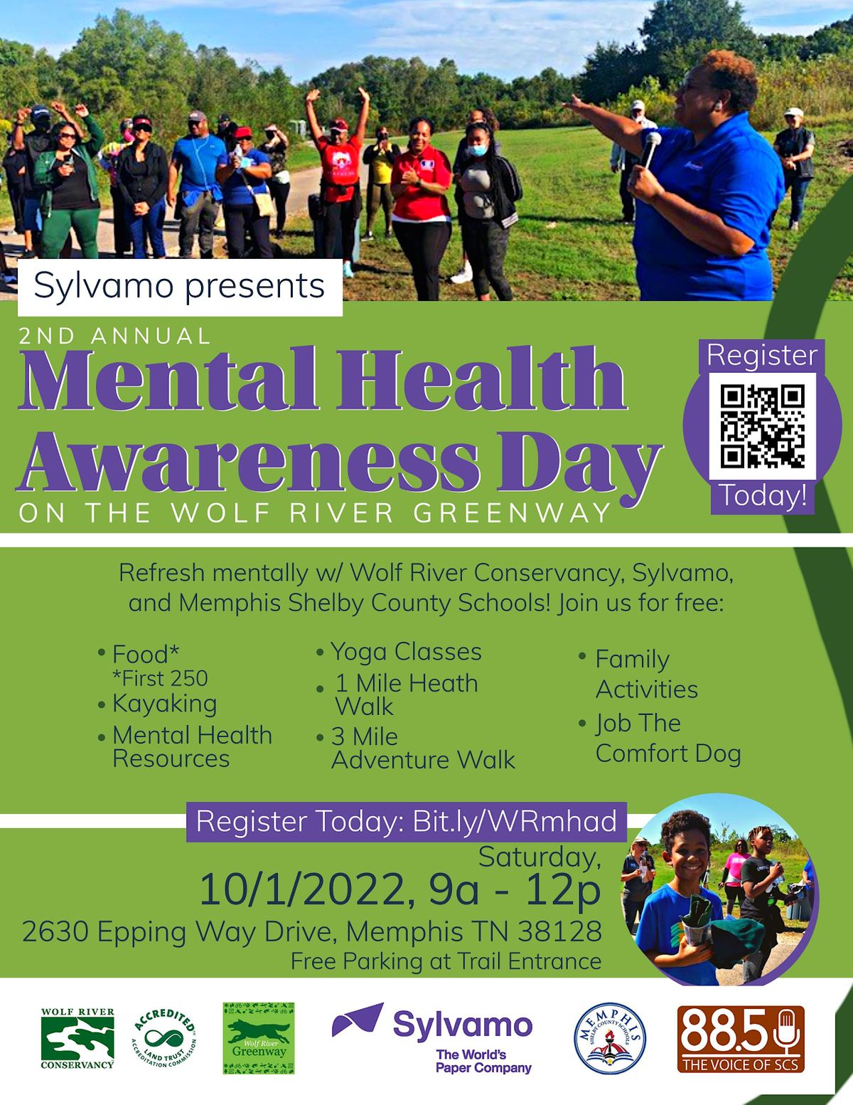 2nd Annual Mental Health Awareness Day at Wolf River Greenway at Epping Way