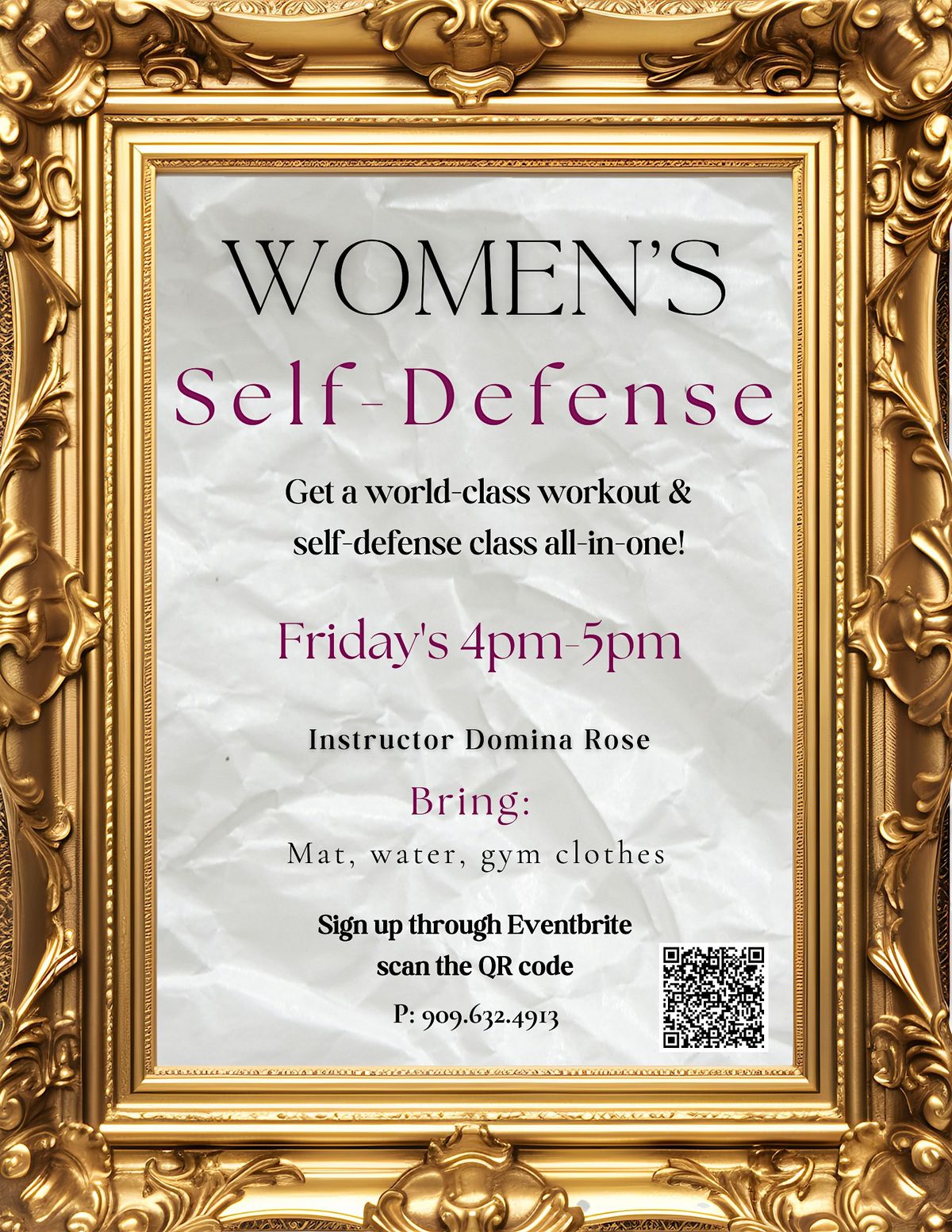 Women's Self-Defense Classes!