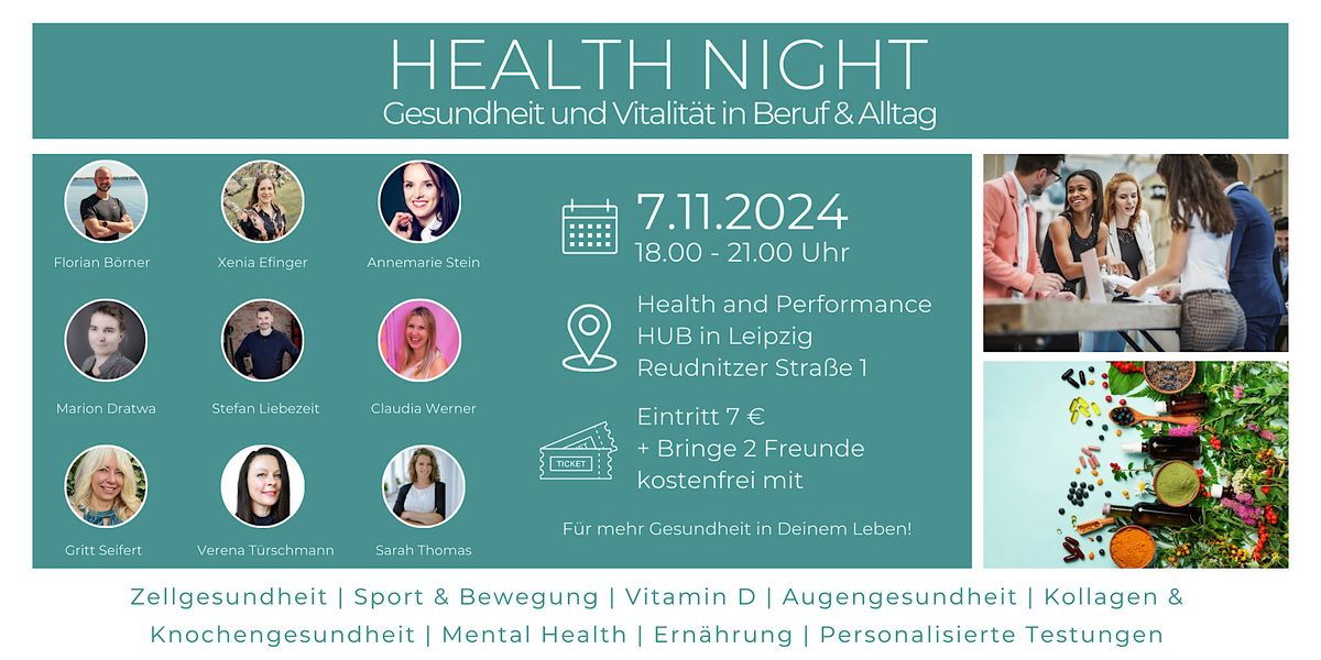 HEALTH NIGHT - Gesundheit und Vitalit\u00e4t in Beruf & Alltag