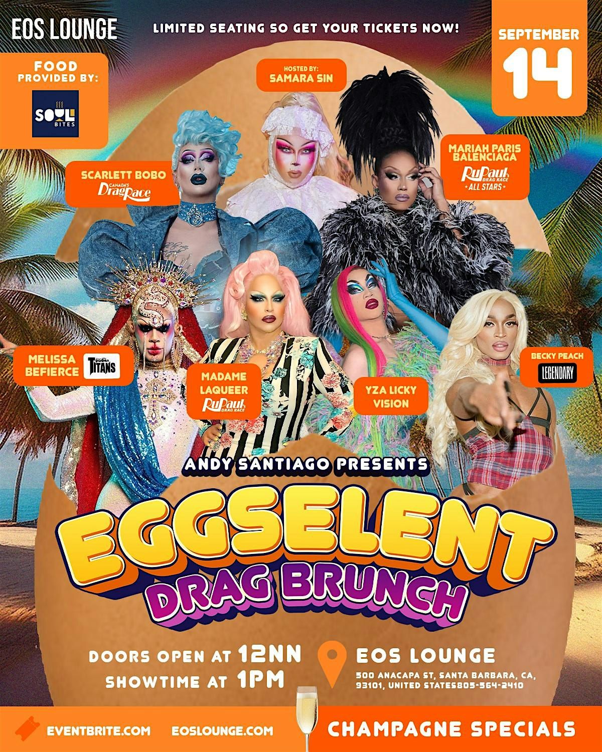 EGGSELENT DRAG BRUNCH at EOS LOUNGE SANTA BARBARA