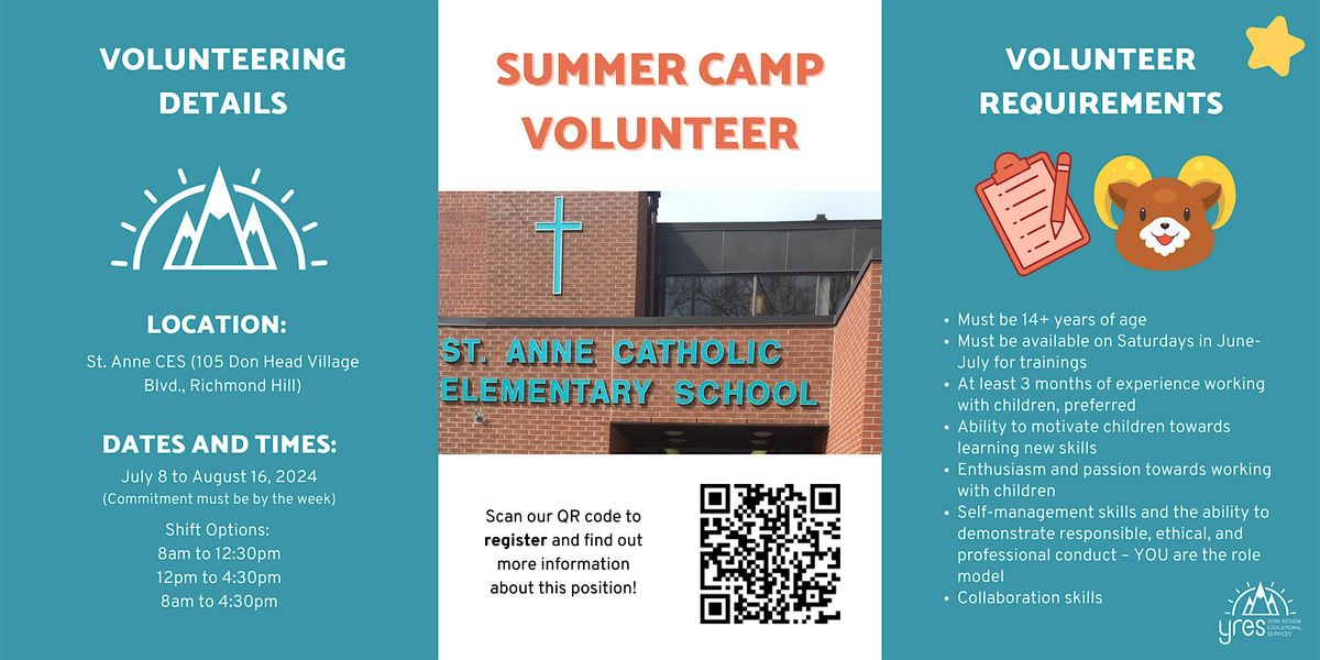2024 Summer Camp Volunteer -  St. Anne CES