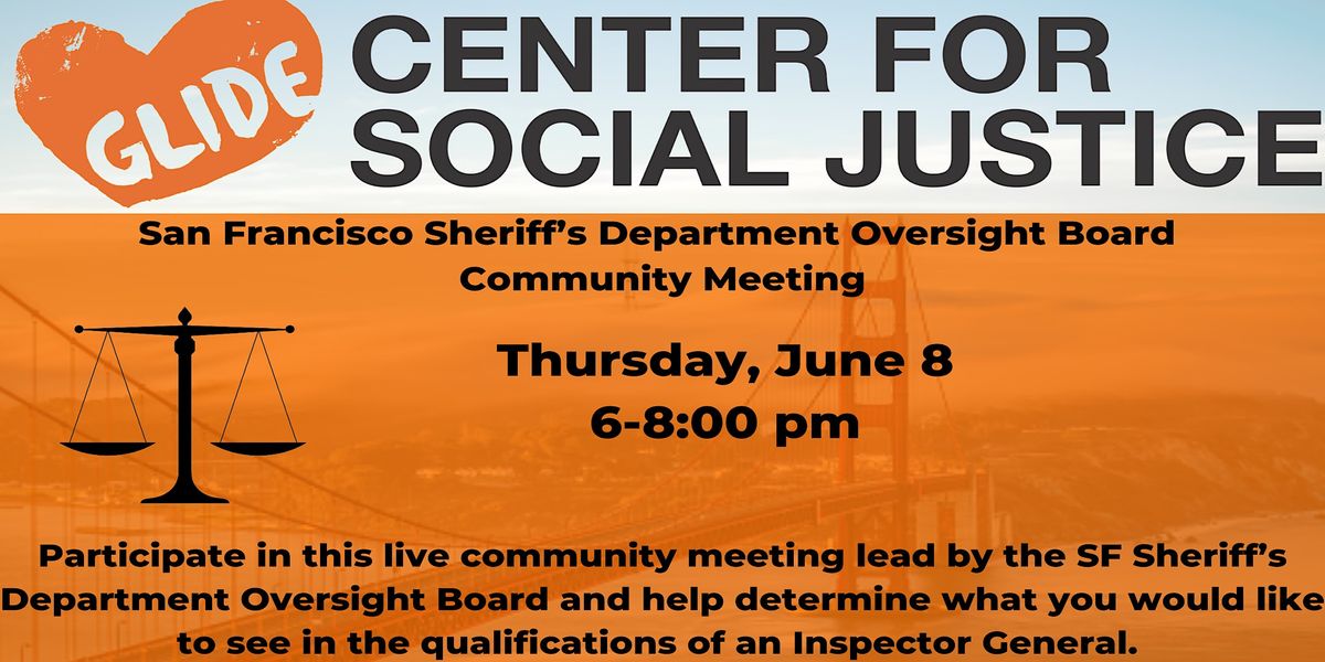 SF Sheriff\u2019s Department Oversight Board Community Meeting