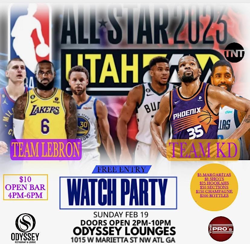 NBA ALL-STAR WATCH PARTY! SUNDAY FUNDAY! DAY PARTY @ ODDYESSY!