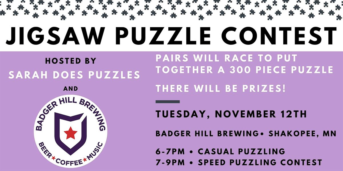 Pairs Jigsaw Puzzle Contest at Badger Hill Brewing - November 2024