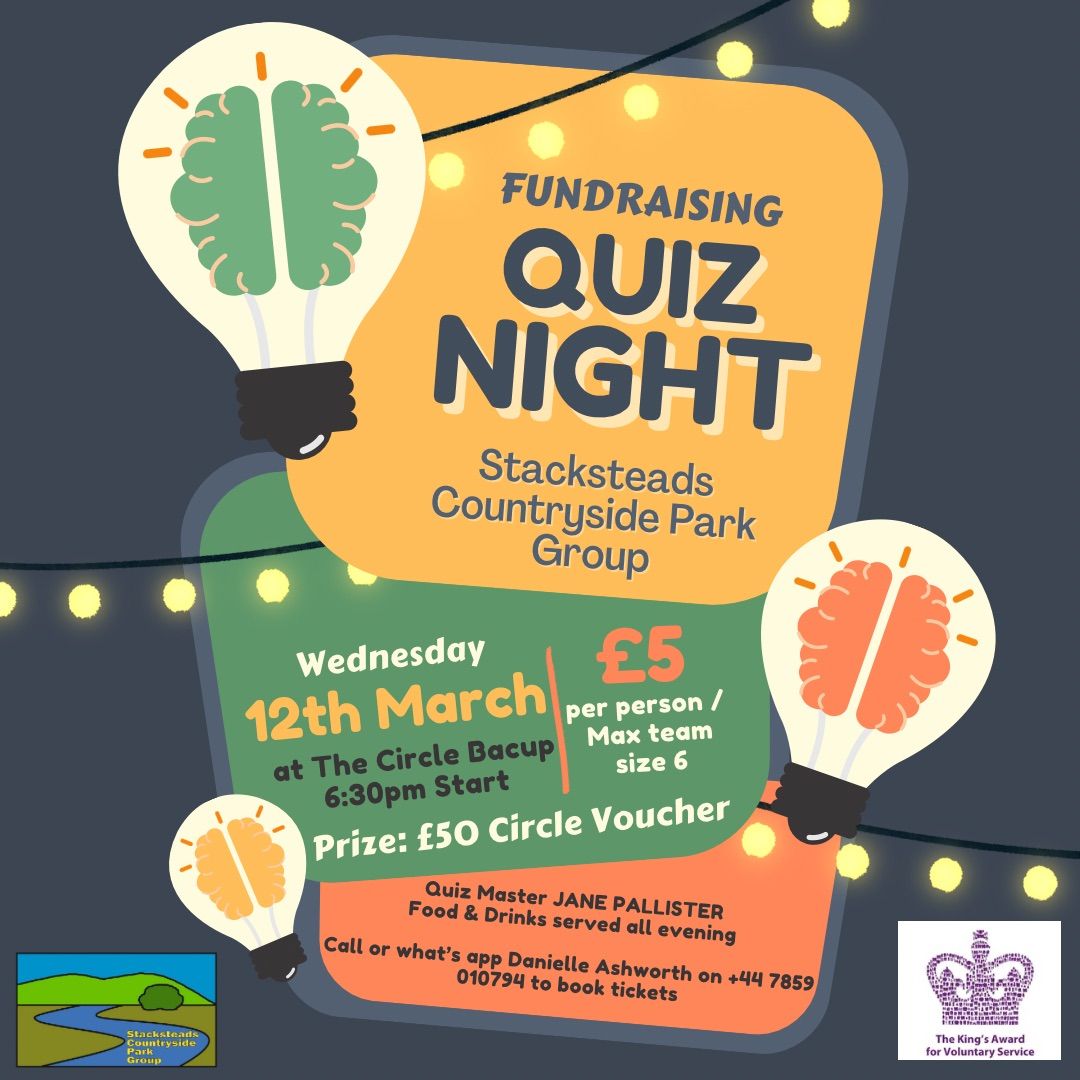 Stacksteads Countryside Park Group Quiz Night 