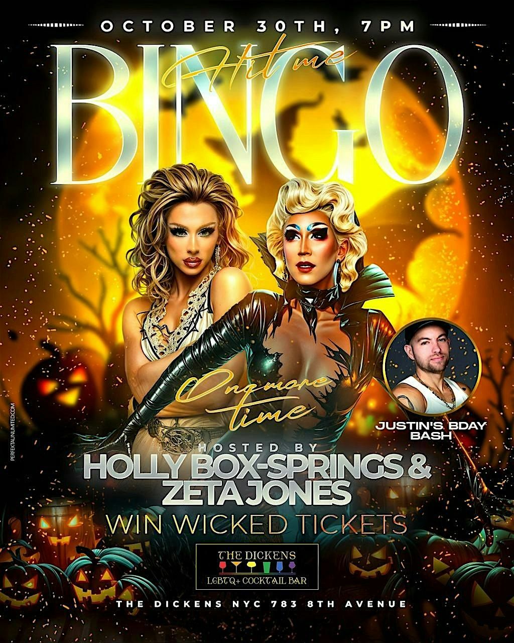 Hit Me BINGO One More Time w/ Zeta Jones & Holly BoxSprings!, The Dickens, New York, 30 October