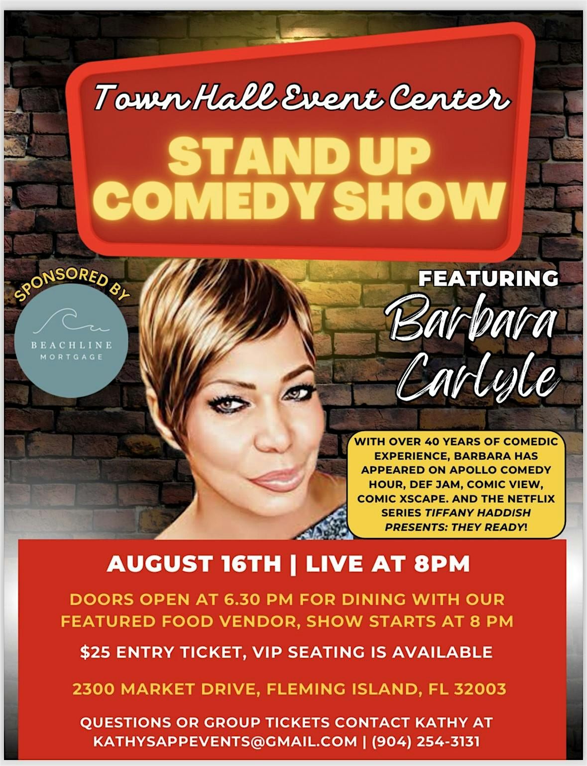 Comedy Night with Barbara Carlyle at Town Hall Event Center Fleming Island