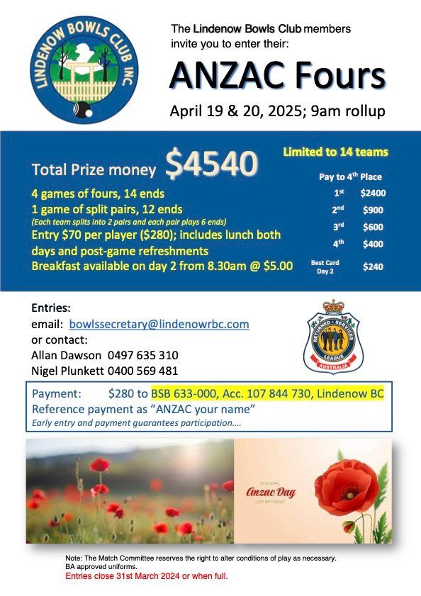 ANZAC Fours Tournament