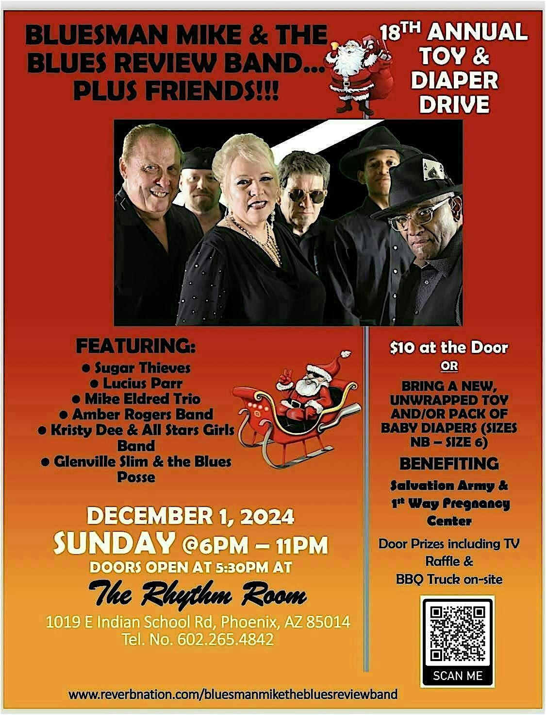 Bluesman Mike and The Blues Review Toy & Diaper Drive at The Rhythm Room