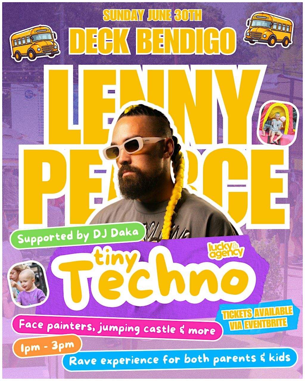 TINY TECHNO KIDS PARTY FT. LENNY PEARCE (DJ for The Wiggles Sound System)