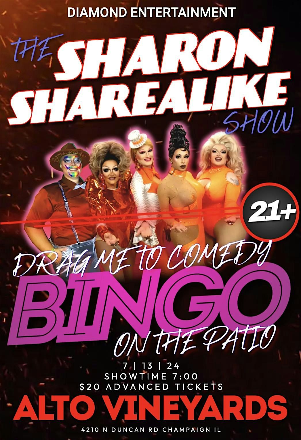 The Sharon ShareAlike Show: Drag me to Comedy Bingo on the Patio