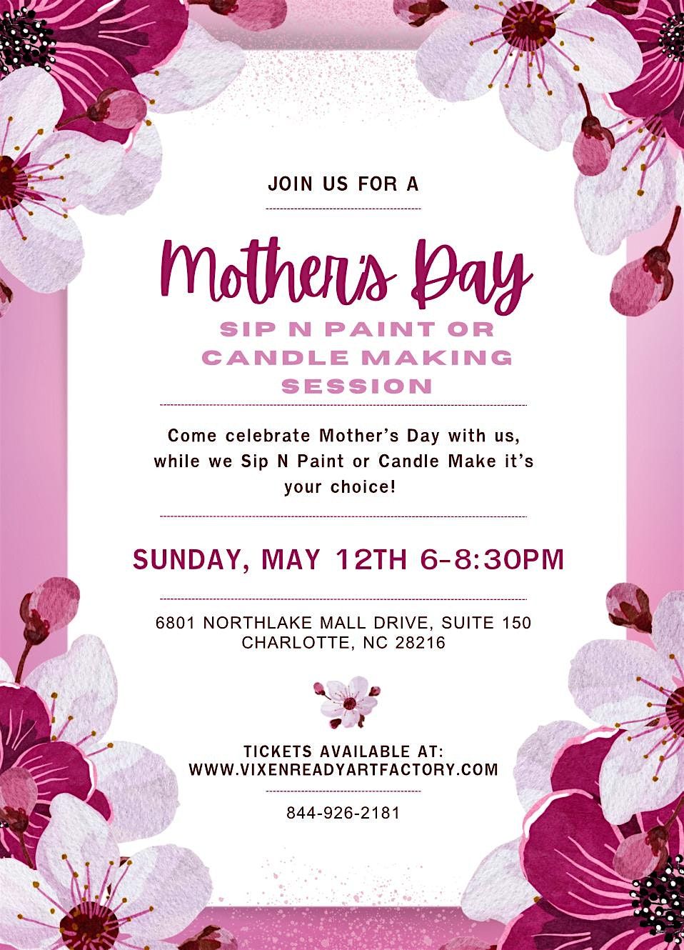Mother\u2019s Day Sip N Paint or Candle Make Party!