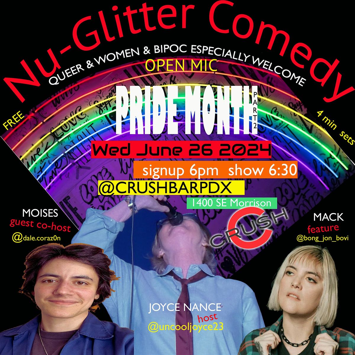 Nu-Glitter Comedy @Crush Bar Pride Open Mic