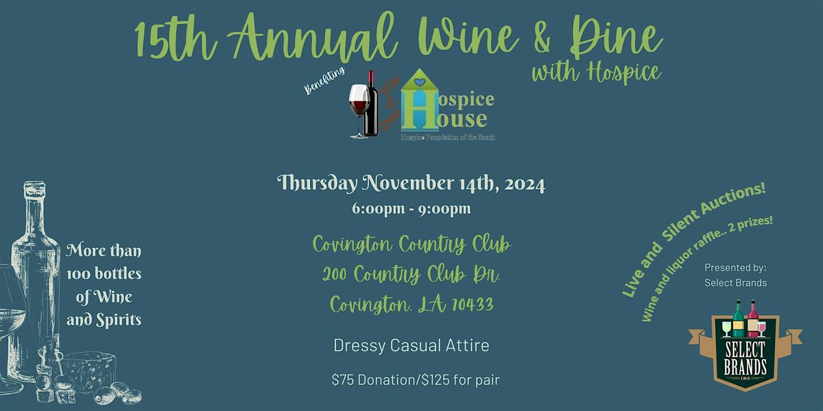 15th Annual Wine and Dine with Hospice