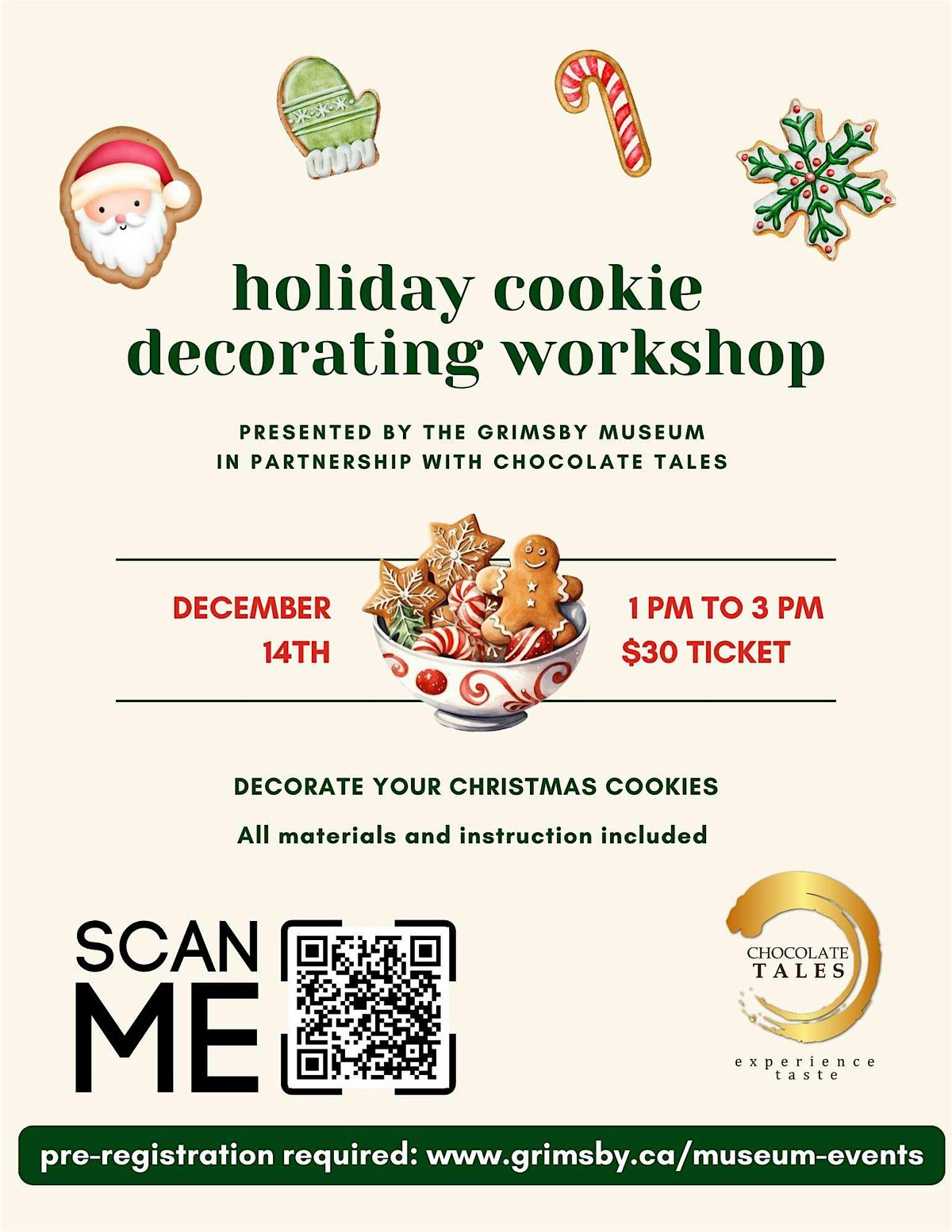 Holiday Cookie Workshop at The Grimsby Museum!