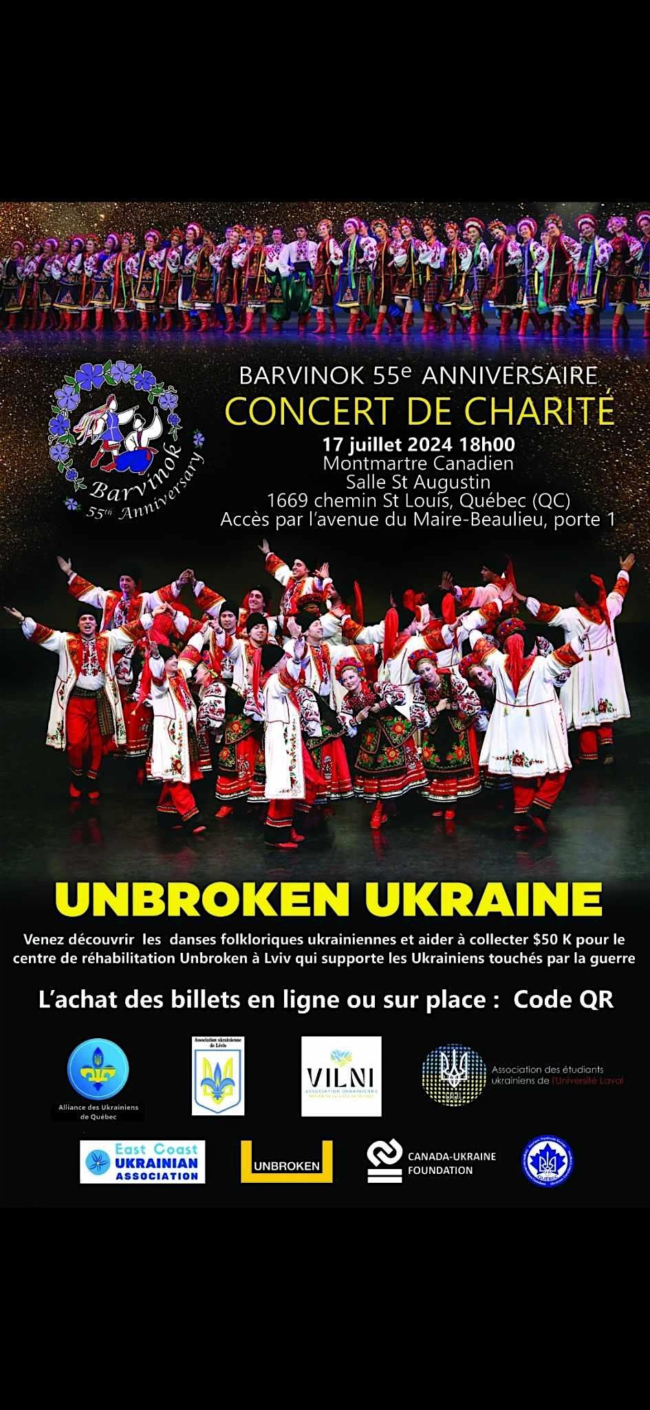 Concert b\u00e9n\u00e9fice de la troupe de danse ukrainienne BARVINOK