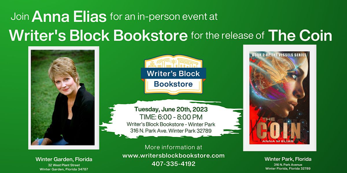 In-Person Book Signing with local author Anna Elias
