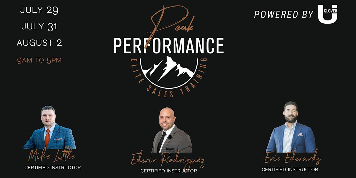 Peak Performance Elite Sales Training Powered By GloverU