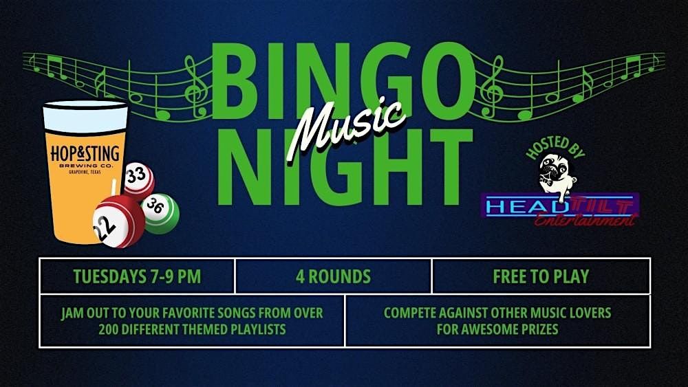 TUESDAY MUSIC BINGO NIGHT AT HOP AND STING BREWERY