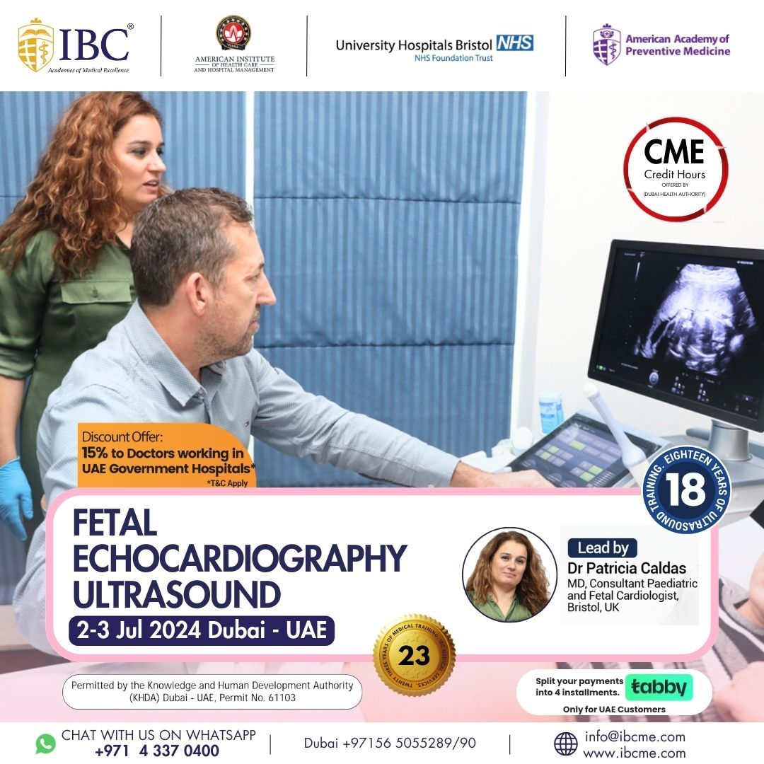 Fetal Echocardiography Ultrasound 2-3 Jul 2024 Dubai - UAE 