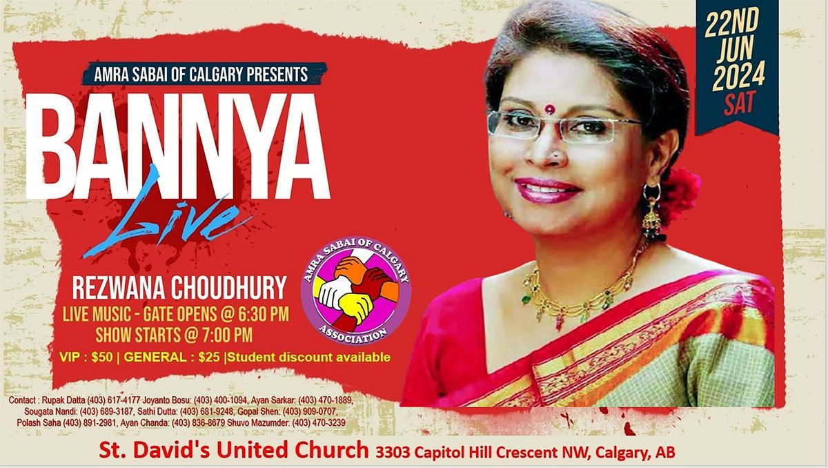 Rezwana Choudhury Bannya Live in Concert, Calgary