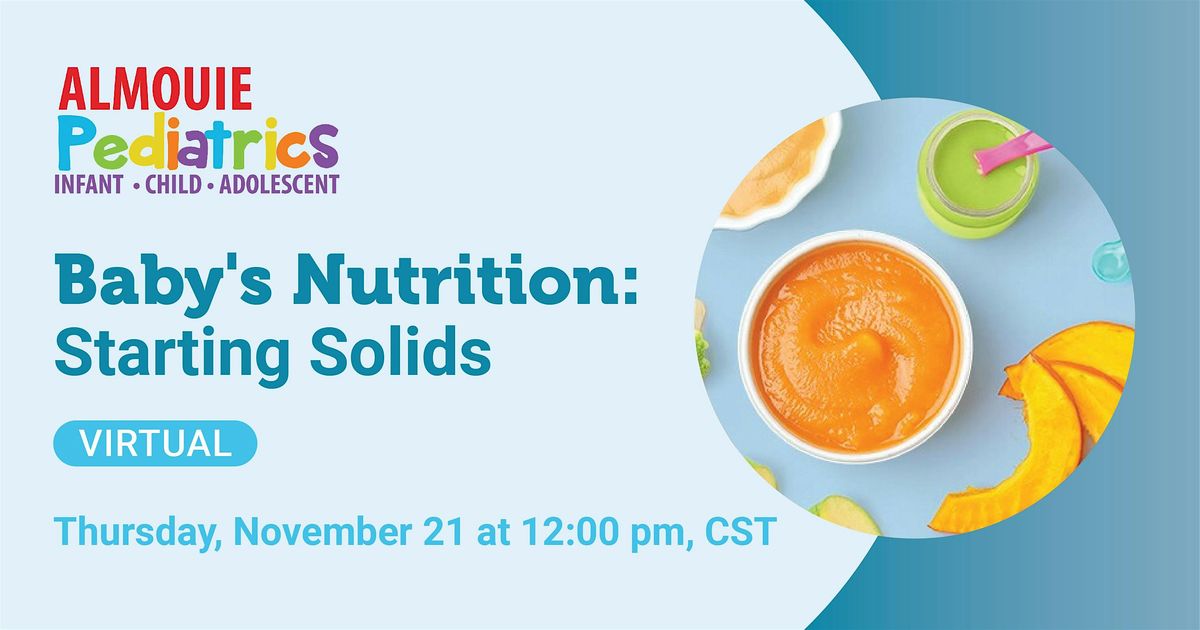 Free Virtual Class \u2013 Baby\u2019s Nutrition: Starting Solids