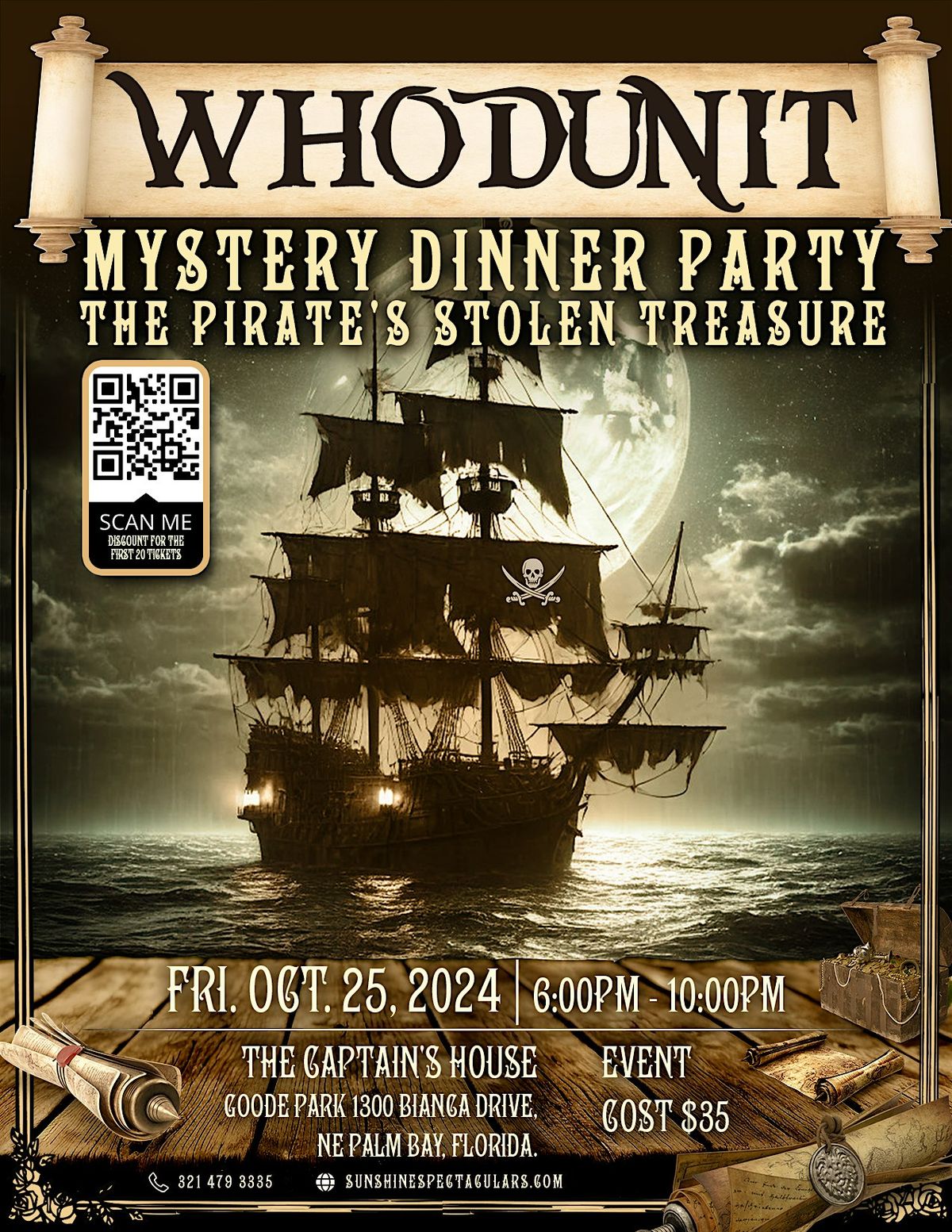 Whodunit Mystery Dinner Party. The Pirate's Stolen Treasure