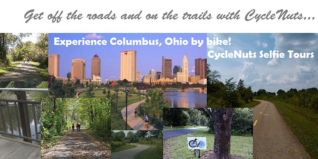 Columbus OH. Long Bikeway Loop. A Smart-guided Selfie Cycle Tour Adventure