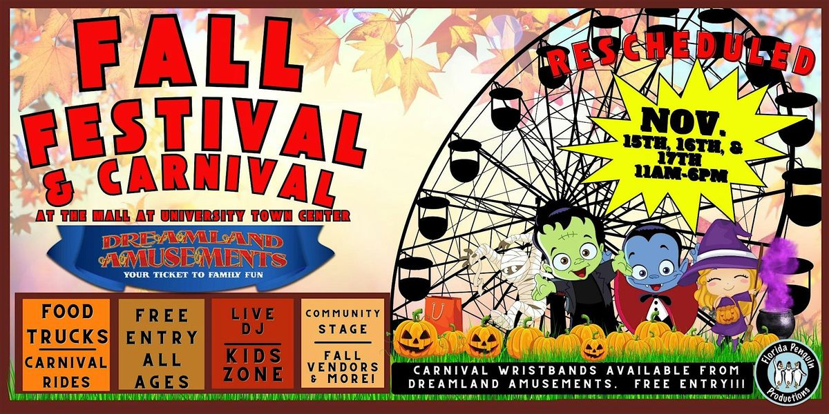 Sarasota's Fall Festival & Carnival at The Mall at UTC 2024 (Rain Date)