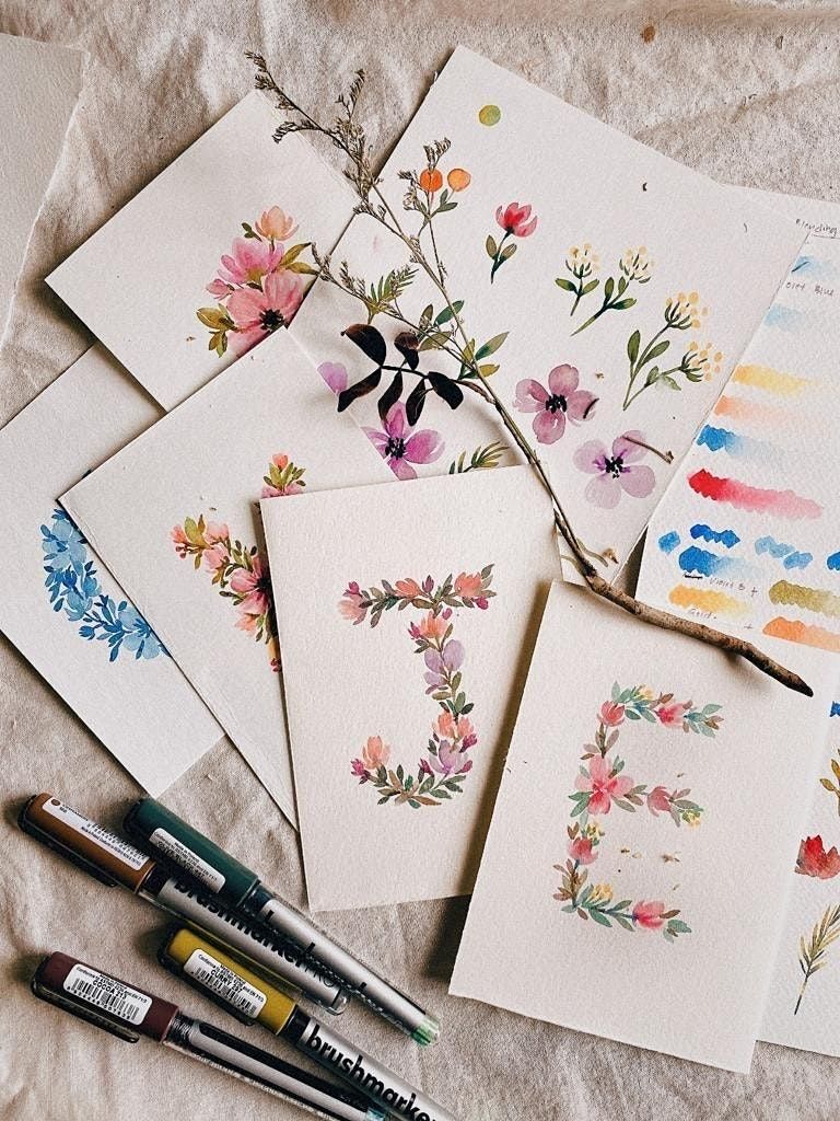 Floral Letters with Karin Marker by Jadore Studio